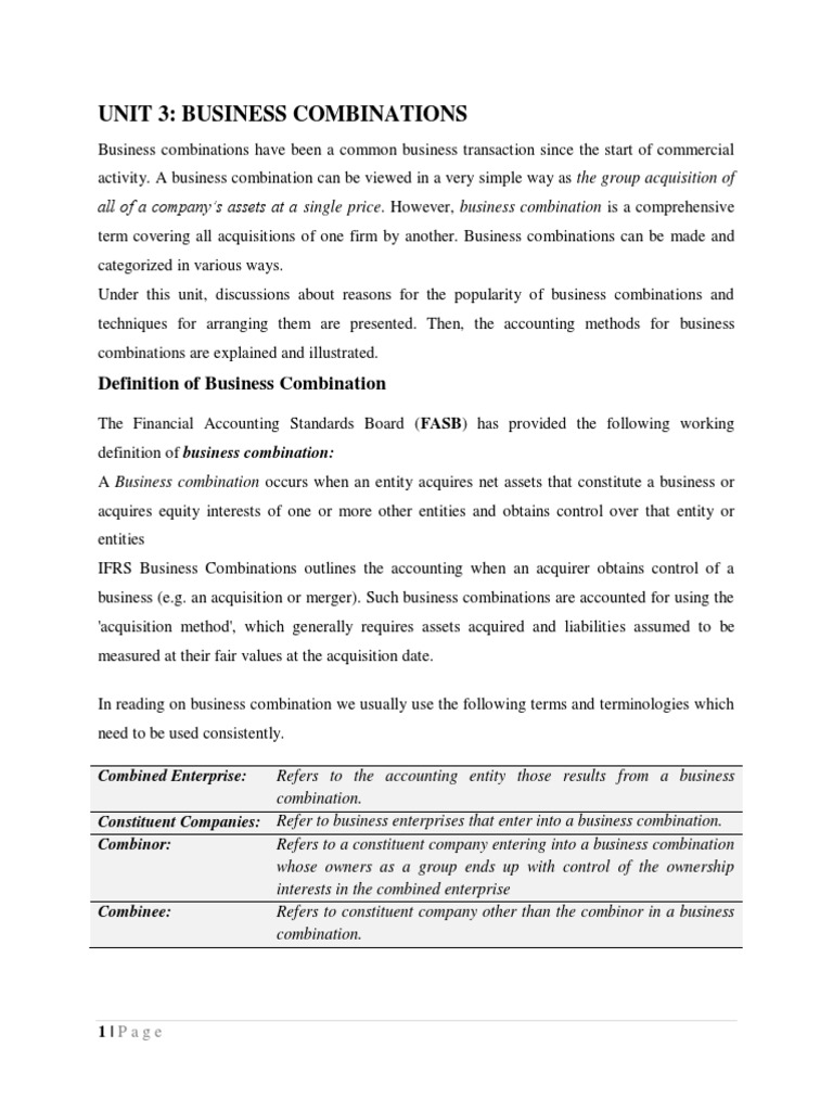 Chapter 3 Business Combination PDF Goodwill (Accounting) Takeover