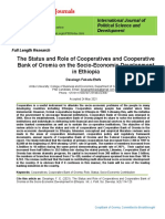 The Status and Role of Cooperatives and Cooperative Bank of Oromia On The Socio-Economic Development in Ethiopia