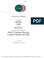 SWIFT Customer Security Control Framework v2022