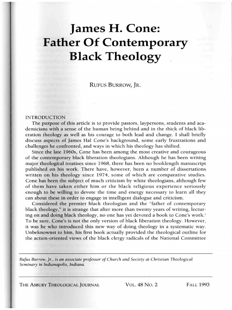 James Cone: Pioneer of Black Theology | PDF | Theology