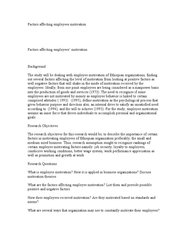 Factors Influencing Employee Motivation | PDF | Motivation | Motivational
