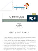 Table Tennis: The Order of The Play, The Expedite System & Safety Etiquette