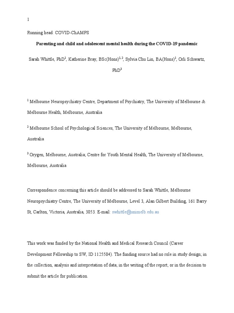 Parenting Impact on Child Mental Health | PDF | Mental Disorder ...