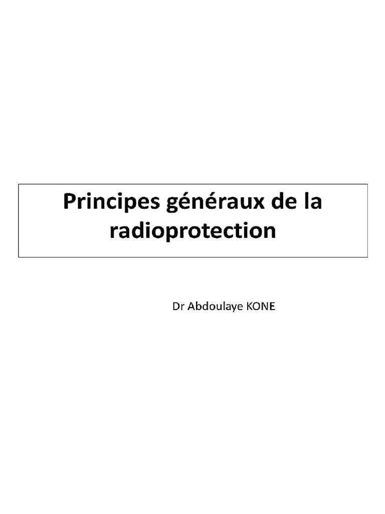 Principes De La Radioprotection – RNBK