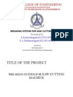 Ifet College of Engineering: Breaking System For Saw Cutting Machine