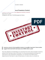 Importance & Objective of Inventory Control