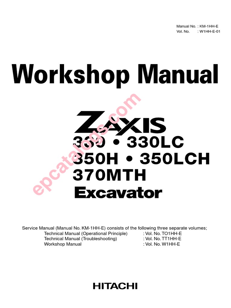 Hitachi Zx-330 350 370 Zaxis Workshop Manual | PDF | Torque