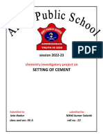 Setting of Cement: Chemistry Investigatory Project On