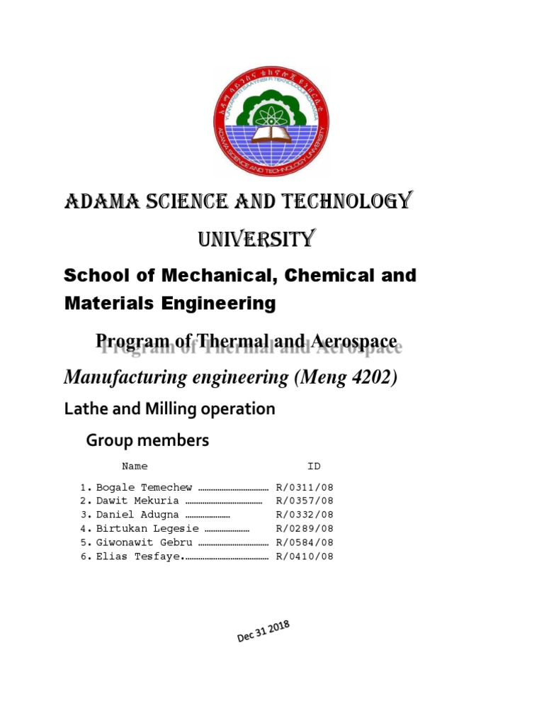 Lathe Machine Lab Report PDF Secondary Sector Of The Economy