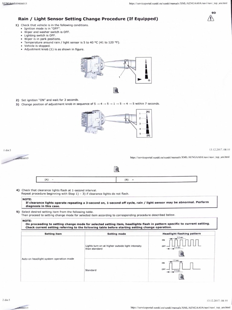 Light Sensor Setting PDF Headlamp Vehicle Parts