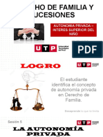 Semana 3 (S1) - La Autonomia Privada y Los Derechos Indisponibles Familiares