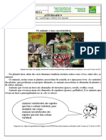 Atividade 9 3o Ano CN Tema Caracteristicas Dos Animais - Morfologia e Habitos Dos Animais