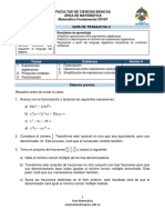 Guía No. Factorización y Expresiones Racionales