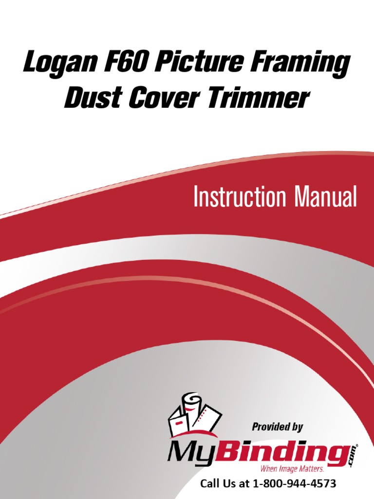 Logan F60 Picture Framing Dust Cover Trimmer Instruction Manual PDF Paper Industrial