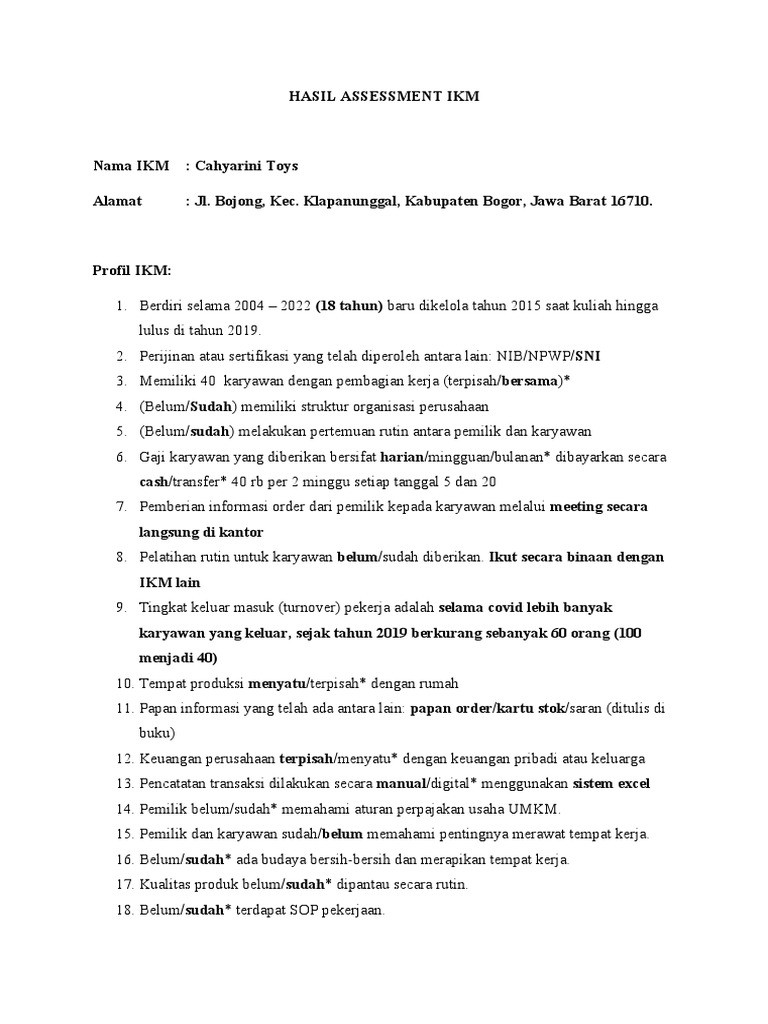 Hasil assessment ikm fix pdf
