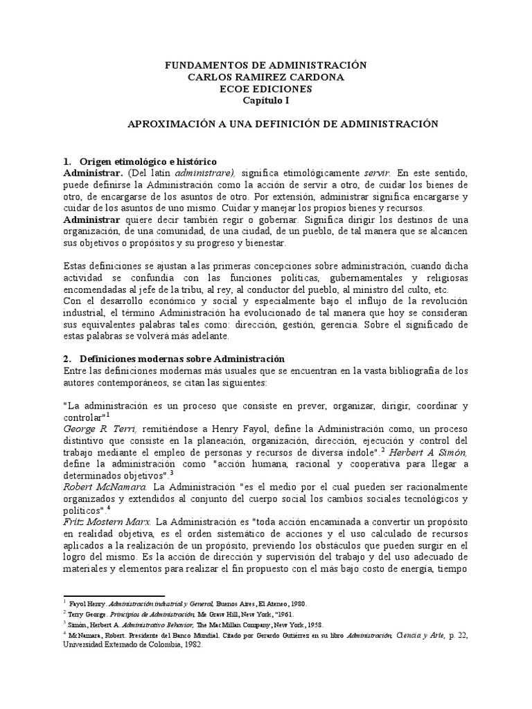 Fundamentos de Administración de Ramírez | PDF | Conocimiento | Método ...