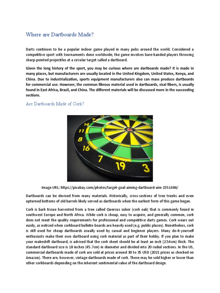 Where Are Dartboards Made PDF