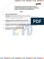 INDICE. Actividad - Trabajo de Gabinete para La Formulación Del Documento Base Del PTDI.