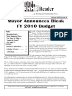 The Reader: Mayor Announces Bleak FY 2010 Budget