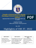 PS Policies On Enrolment, Transfer of Docs, Checking of School Forms and SF10 As of May 2022
