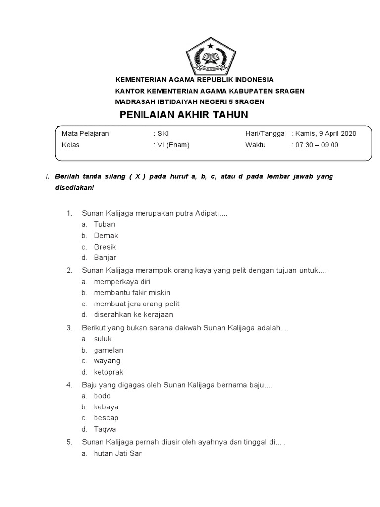 Contoh Soal Ski Pat Y Pdf