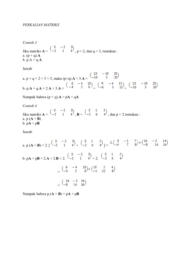 Perkalian Matriks | PDF