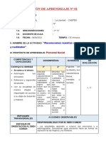 P. S. Reconocemos Nuestras Caracteristicas y Cualidades. IV