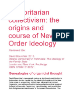 Authoritarian Collectivism: The Origins and Course of New Order Ideology
