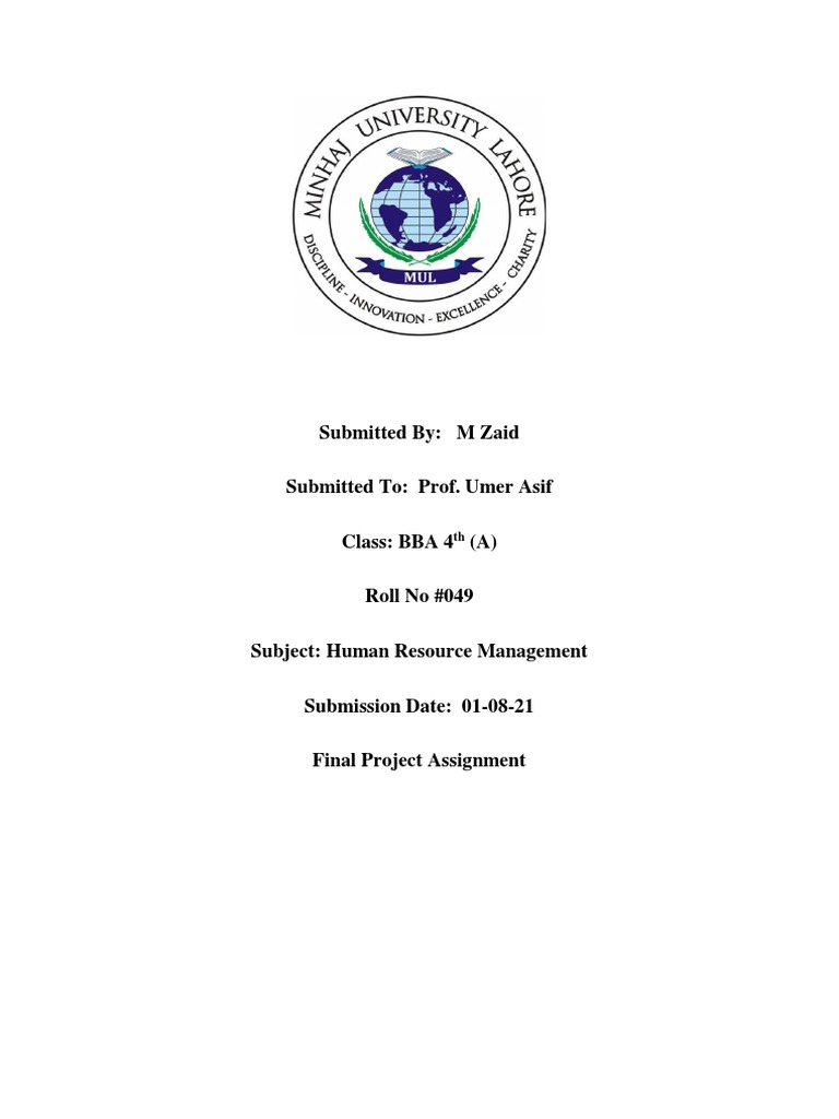 HRM Final Project | PDF | Performance Appraisal | Employment