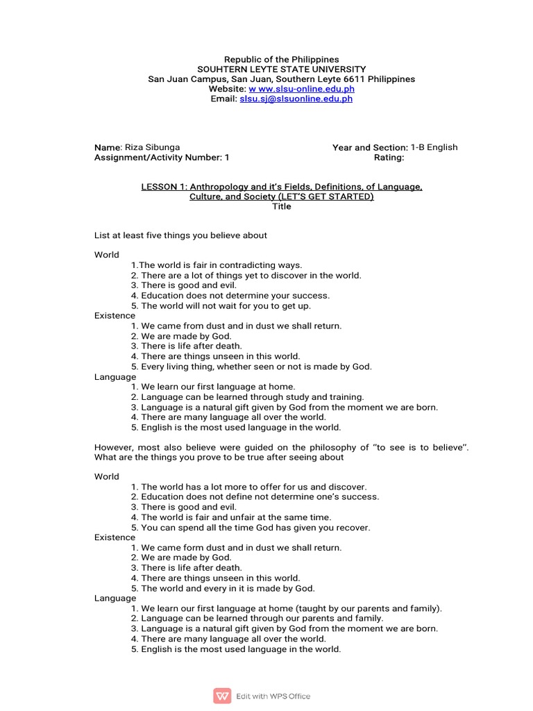 LCS Lesson 1 Answers | PDF | Phonetics | Linguistics