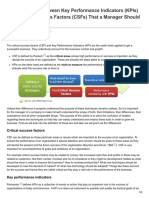 The Difference Between Key Performance Indicators KPIs and Critical Success Factors CSFs That A Manag