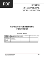 Kantas International Nigeria Limited: Generic Hydrotesting Procedure