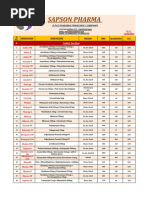 Sapson Pharma Price List - W.E.F. 14 - 05 - 2022