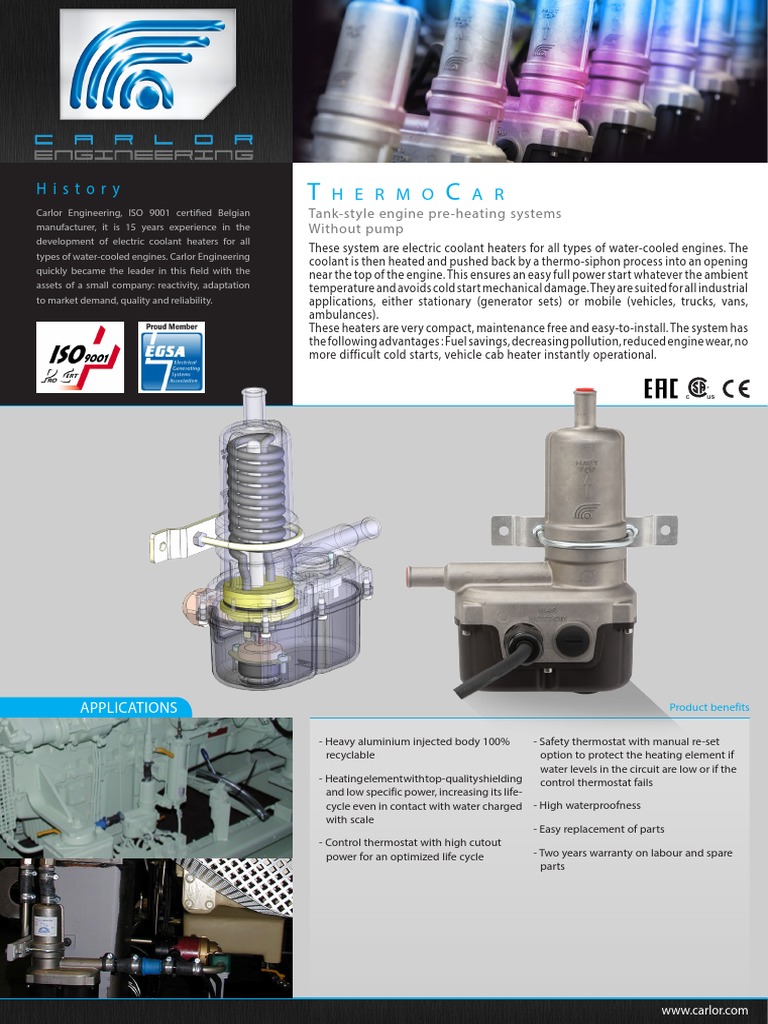 PRe Aquecimento Carlor | PDF | Thermostat | Engines