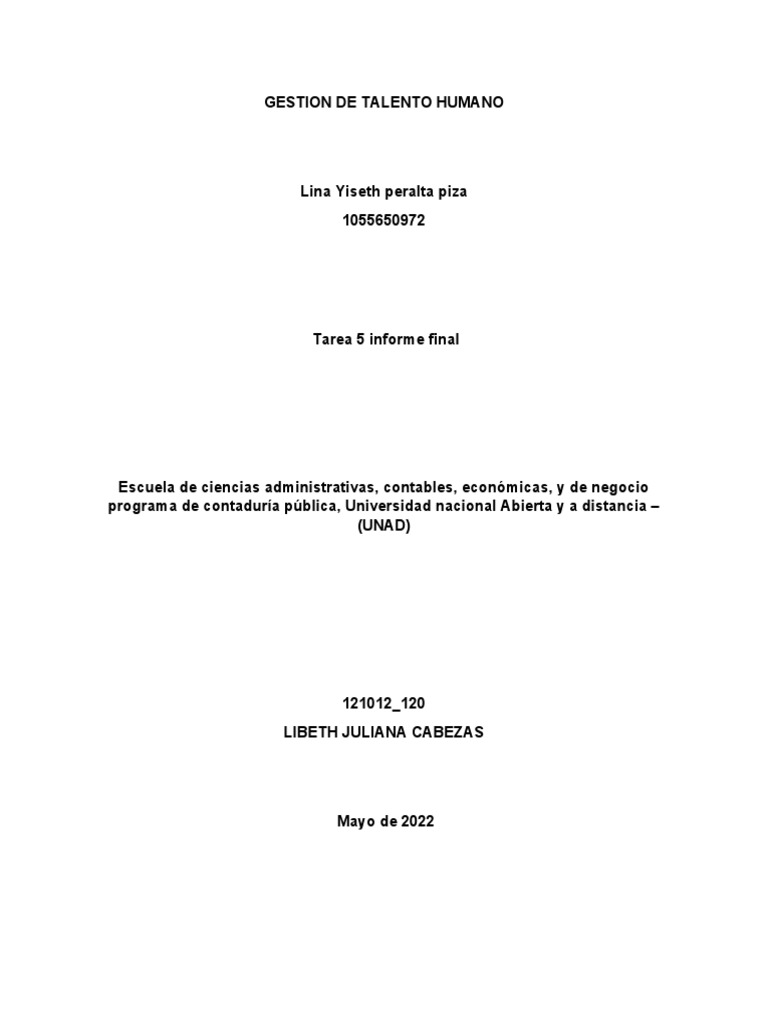 Gestion De Talento Humano PDF Gesti n De Recursos Humanos Evaluaci n