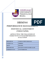 Performance Management: Individual Assignment (Term Paper)