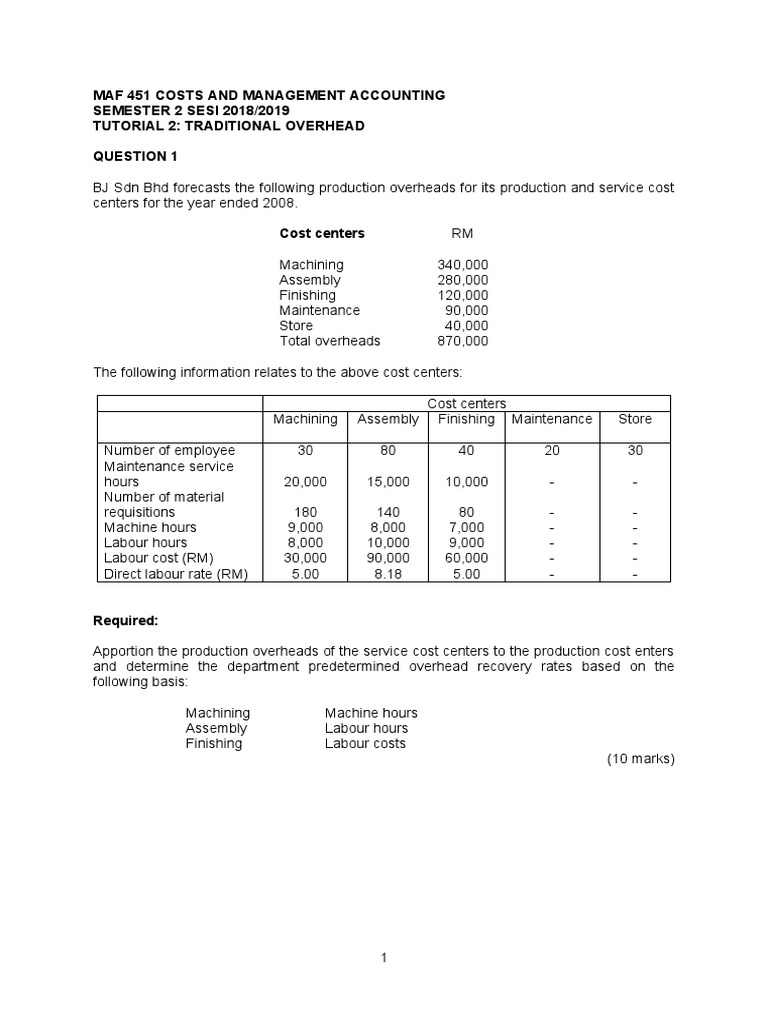 Overhead Cost Analysis for Manufacturing | PDF | Business Economics ...