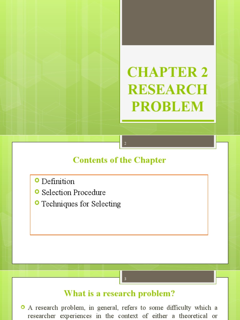 Selecting and Defining Research Problems | PDF | Experience | Theory