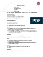 Planificación Diaria N 1. Diagnóstico. Cuento Amigos Por El Viento - Liliana Bodoc.