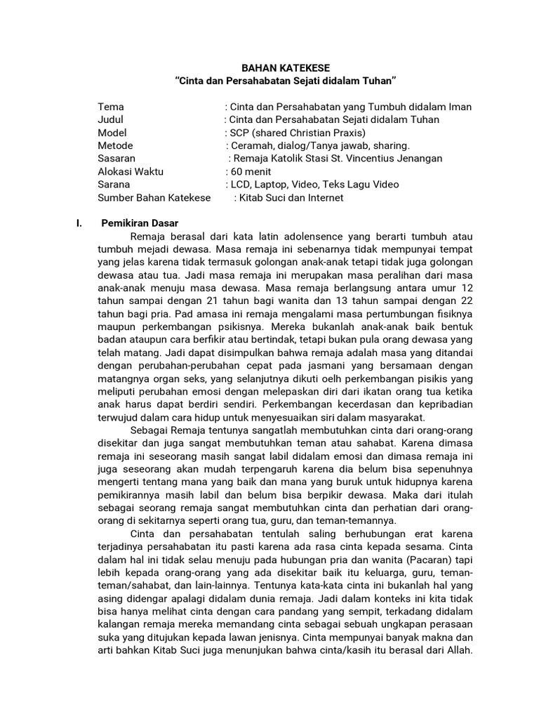Bahan Katekese | PDF | Kesehatan Holistik