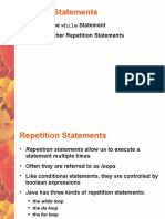 Iterative Statements: The While Statement Other Repetition Statements