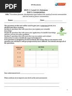 Sciences MYP 2 SA Unit 5 Criterion A