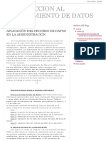 Introduccion Al Procesamiento de Datos - Aplicación Del Proceso de Datos en La Administración