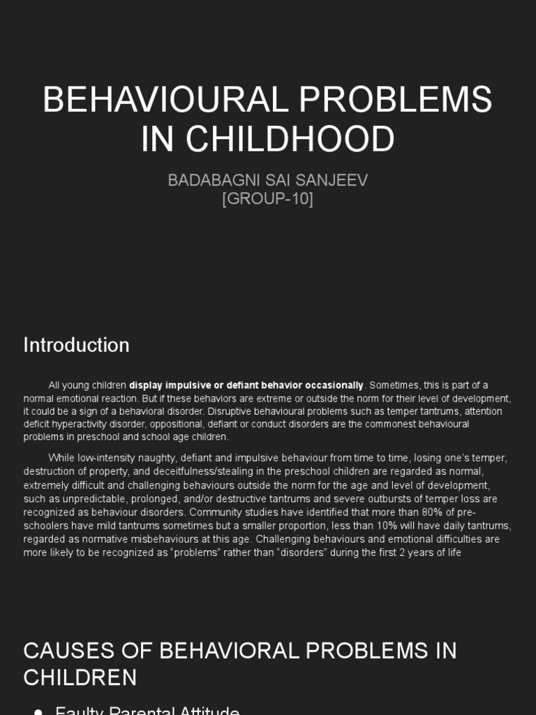 Childhood Behavioral Disorders Guide | PDF | Attention Deficit ...