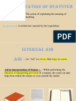 Internal Aid of Interpretation of Statutes
