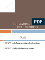 1.3 - Axioms For The Real Numbers