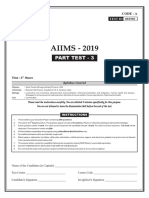 AIIMS Part Test - 3 Physics Section Review