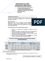 Presupuesto de Obra Licencia Ok PDF Febrero 2022