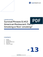 Survival Phrases S1 #13 American Restaurant: 3 - Smoking or Non-Smoking?