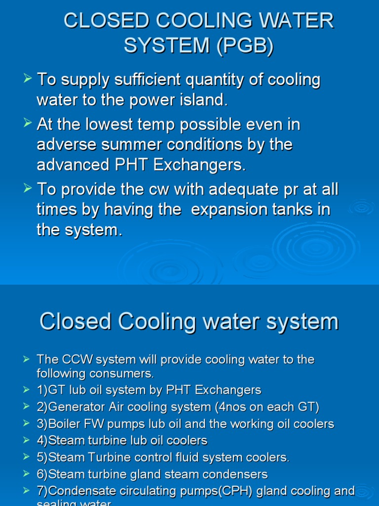 Closed Cooling Water System PDF Pump Steam